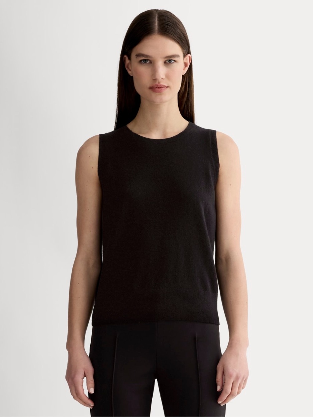 New Everlane THE CLASSIC TANK IN CASHMERE Black S Polished Office Chic
